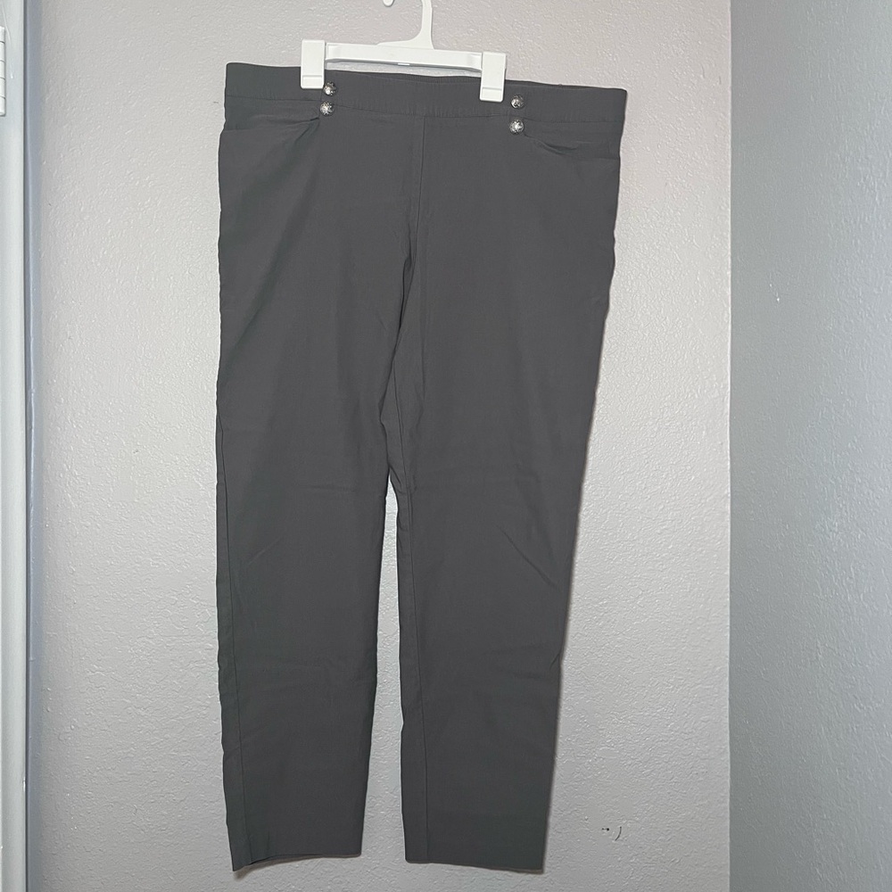 Retrology Women Pull On Pants Business Casual Dark Gray